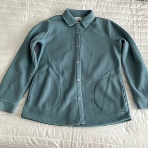 Women’s Small Turquoise Denim & Co. Fleece Button Up